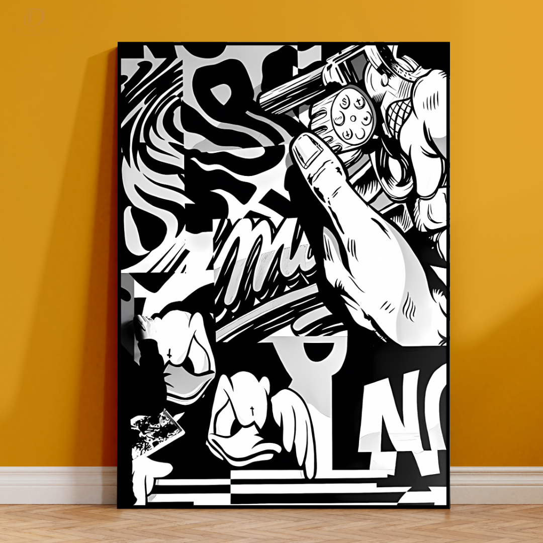 Comic - B&W - Premium Wall Art