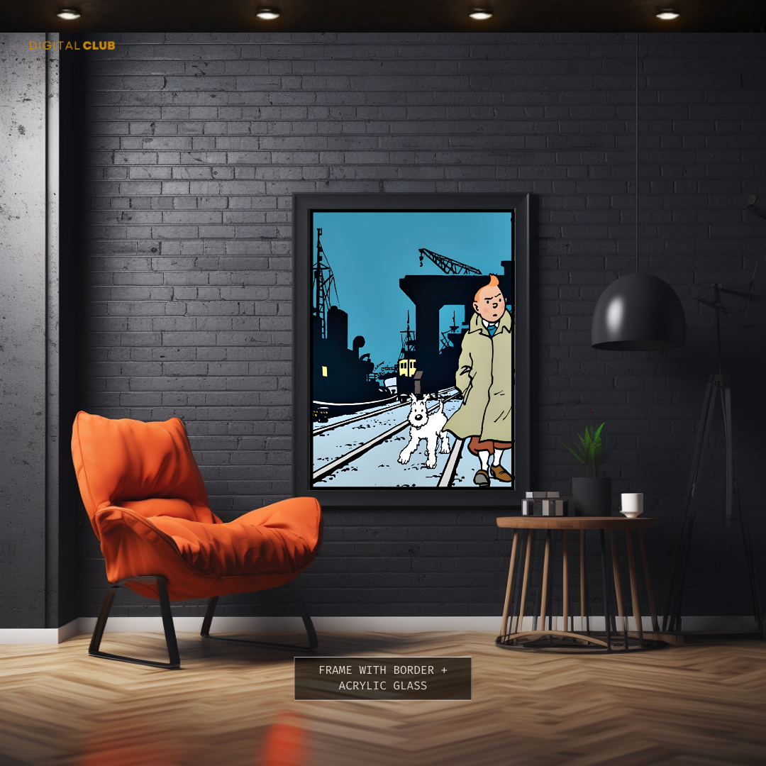 Tin Tin - Cartoon Character - Premium Wall Art