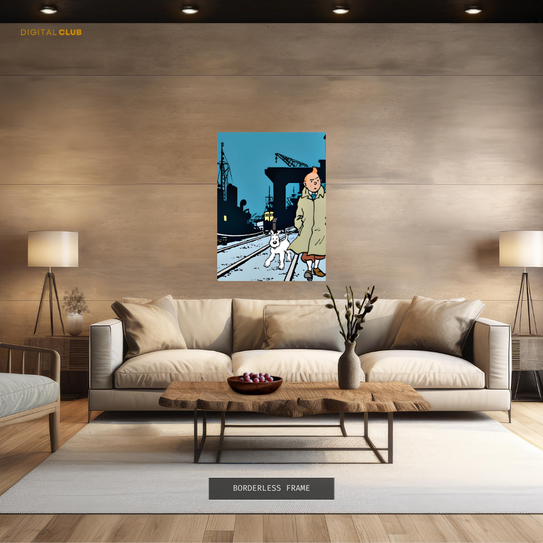 Tin Tin - Cartoon Character - Premium Wall Art