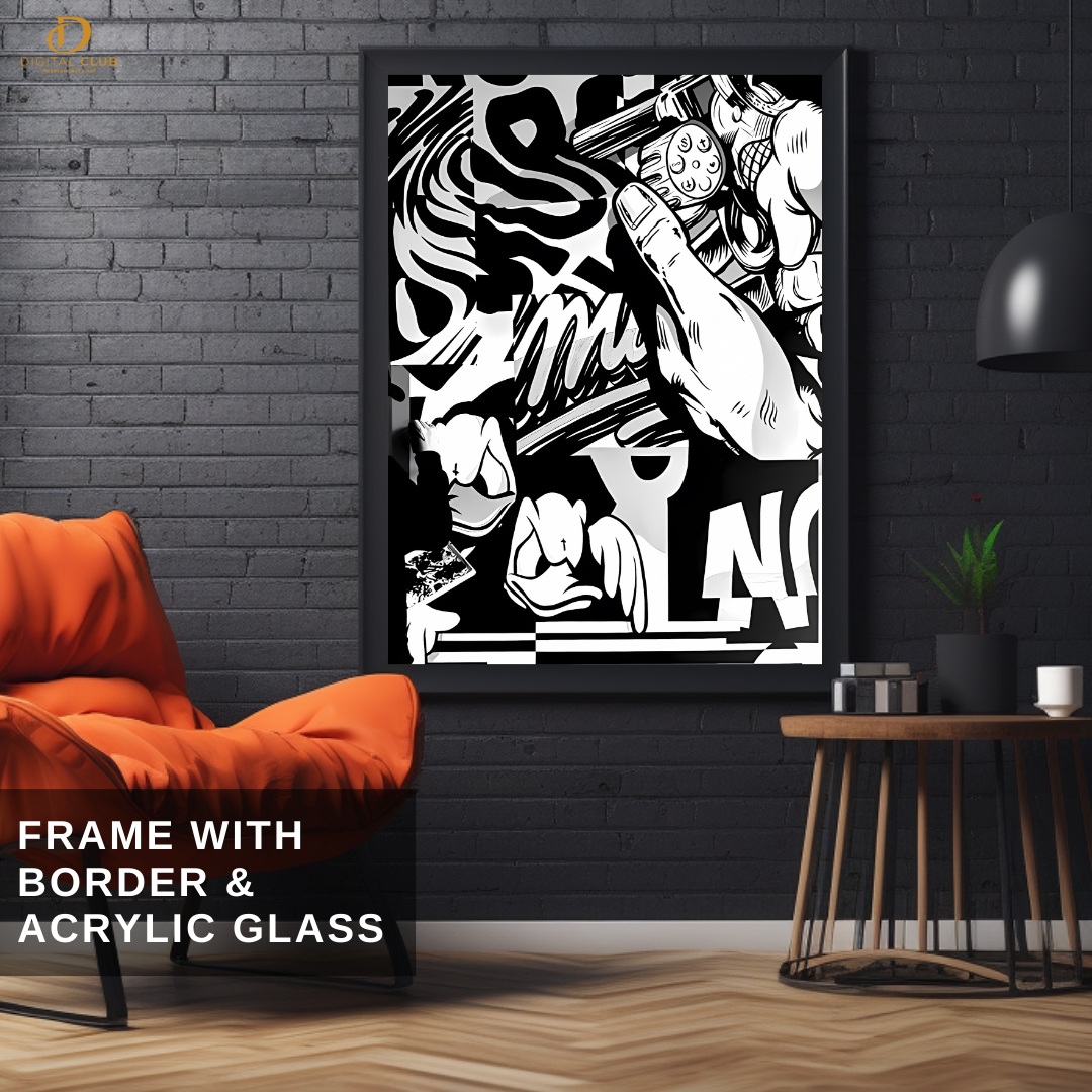 Comic - B&W - Premium Wall Art
