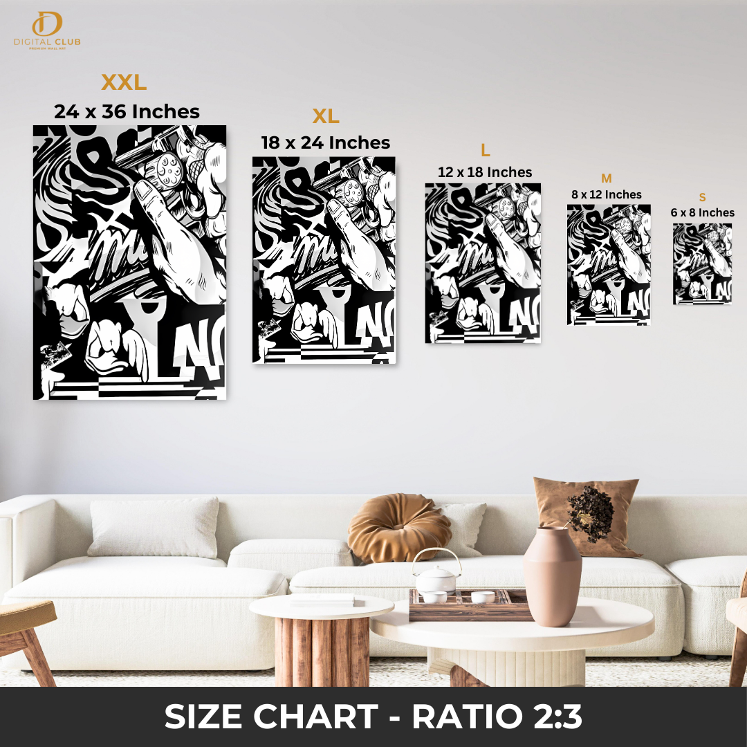Comic - B&W - Premium Wall Art