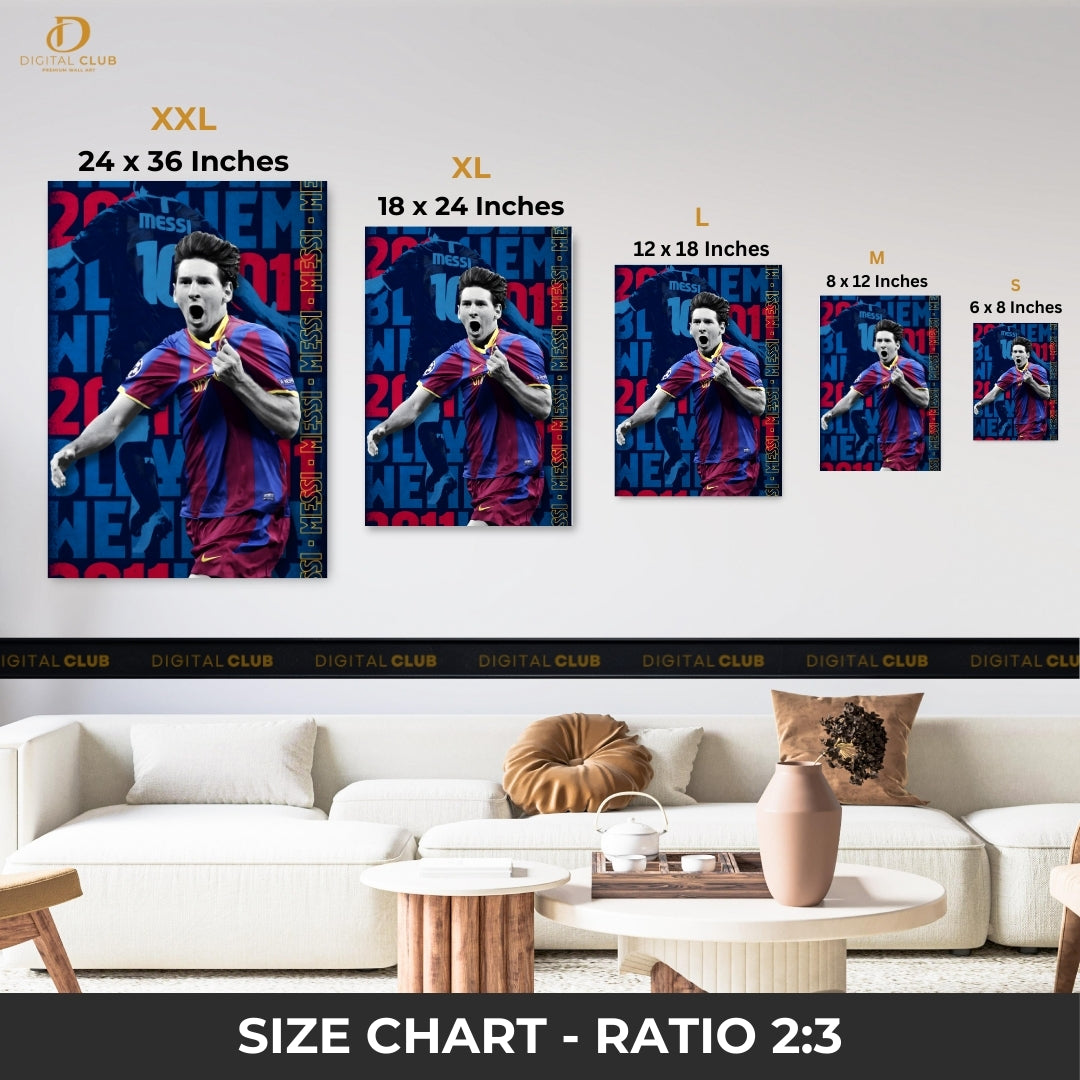 Lionel Messi 1 - Football - Premium Wall Art