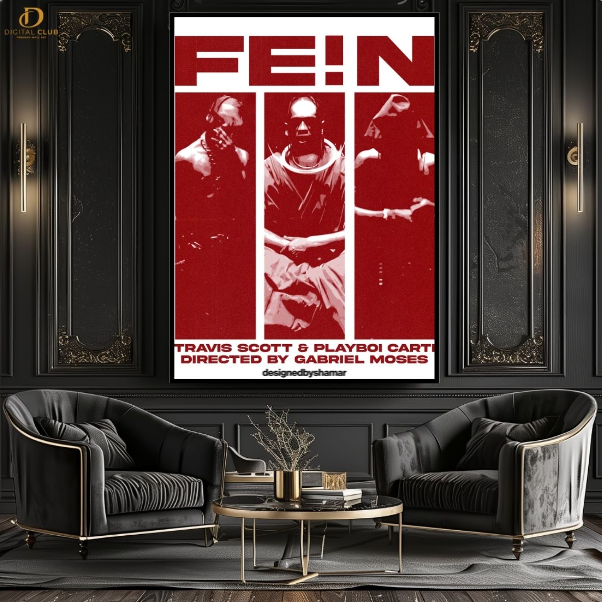 Travis Scott "FEIN 2" -Music Artist- Premium Wall Art