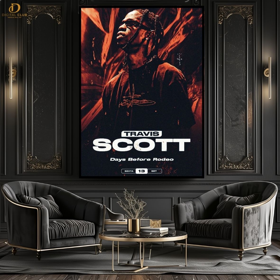 Travis Scott Graphic Art -Music Artist- Premium Wall Art