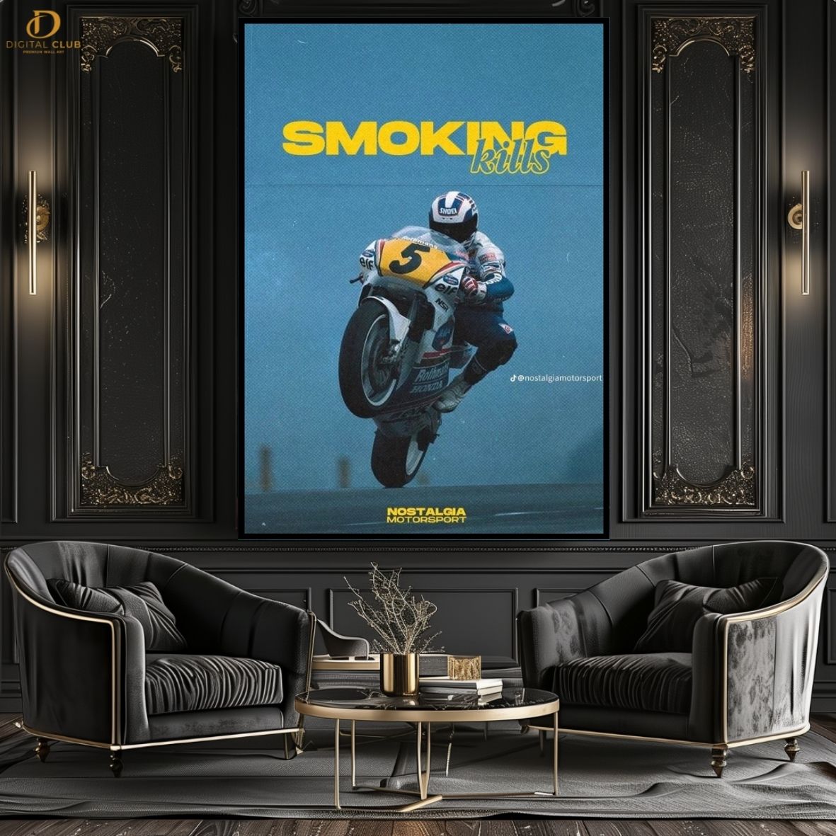 Smoking Kills -Moto GP- Premium Wall Art - Art Digital Club