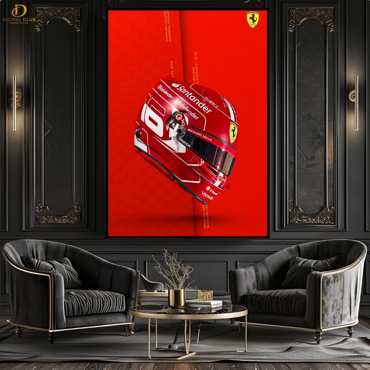 Ferrari F1 Helmet -Cars- Premium Wall Art - Art Digital Club