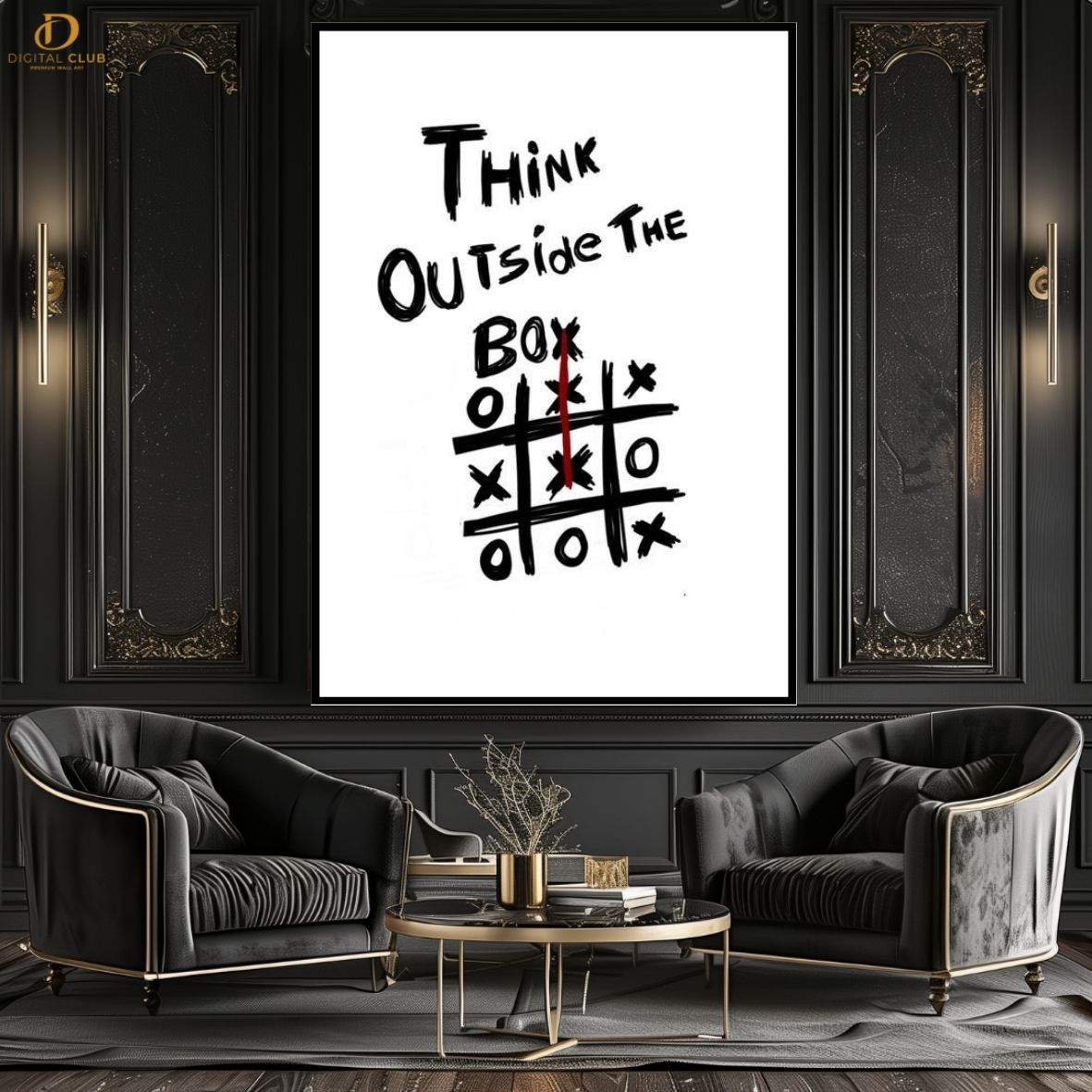 Think Outside The Box- Typography - Premium Wall Art