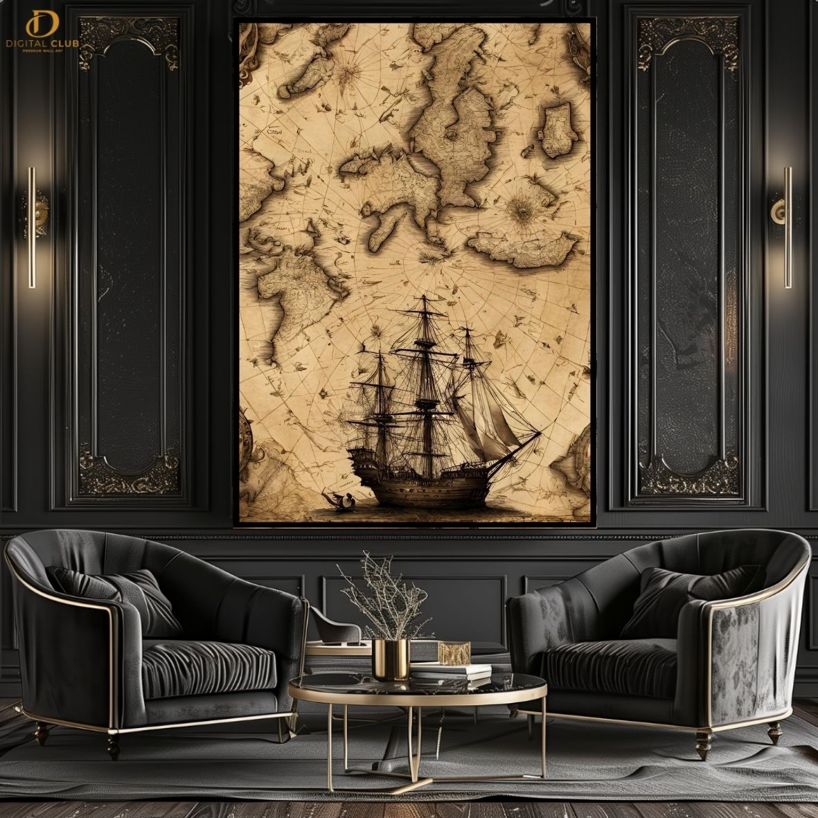 Pirate Map - Premium Wall Art - Art Digital Club