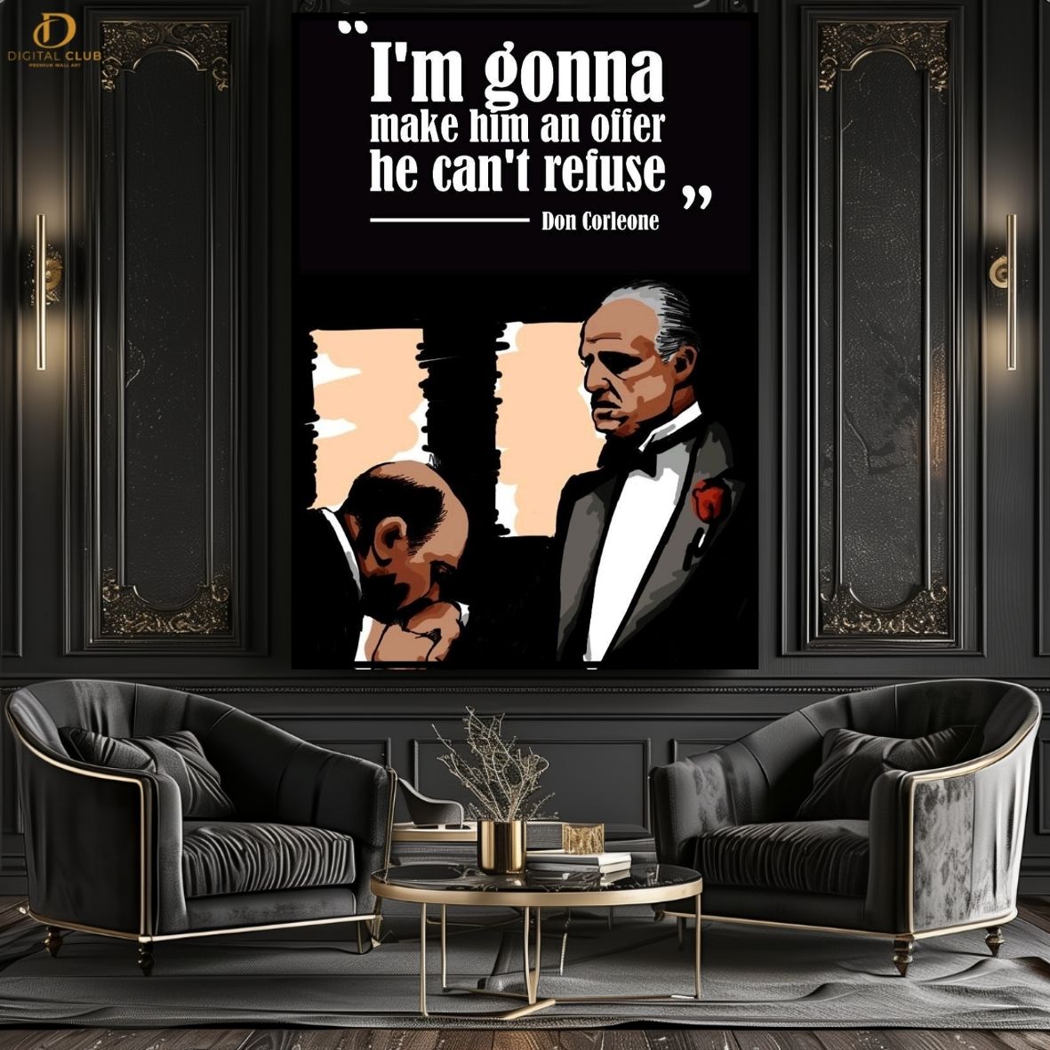 God Father Quote-Movie- Premium Wall Art - Art Digital Club