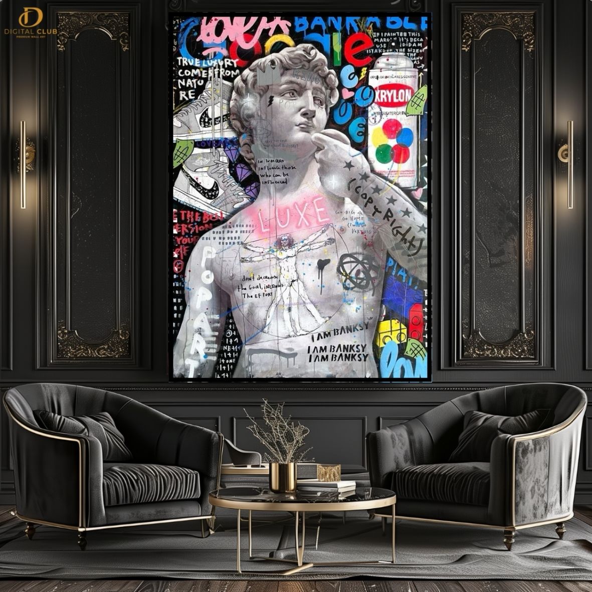 Bansky Statue - Pop Art - Premium Wall Art