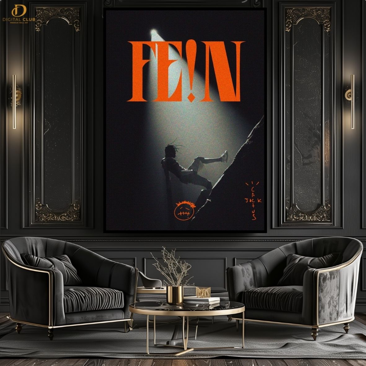 Travis Scott "FEIN" -Music Artist- Premium Wall Art