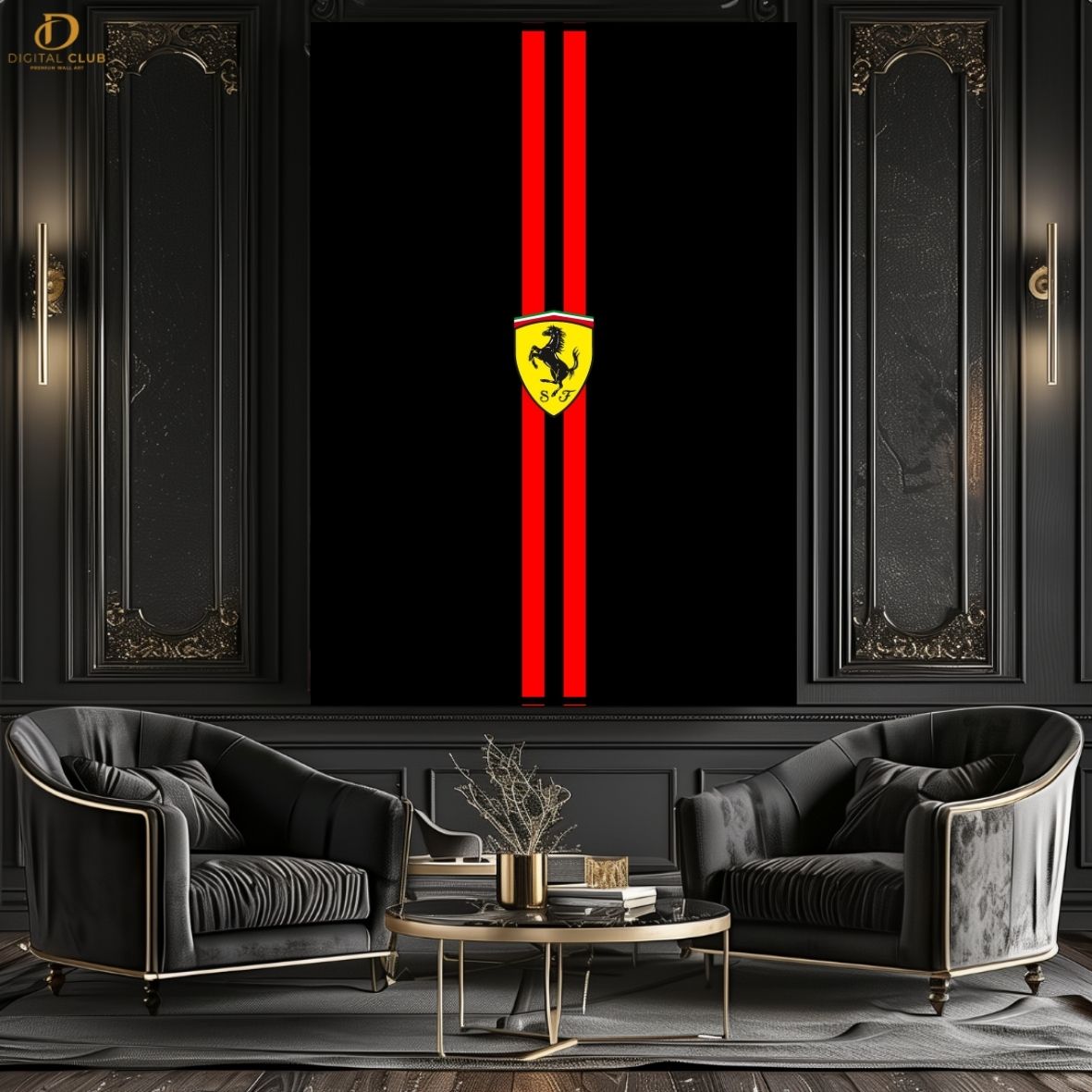 Ferrari Logo -Cars- Premium Wall Art - Art Digital Club