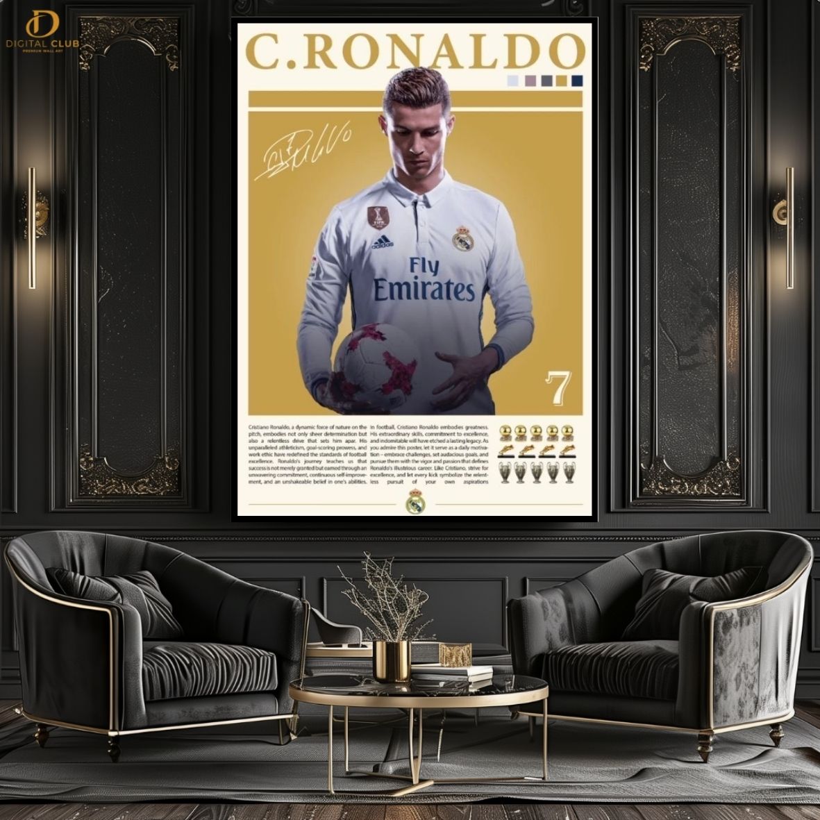 C.Ronaldo Signed -Football- - Premium Wall Art