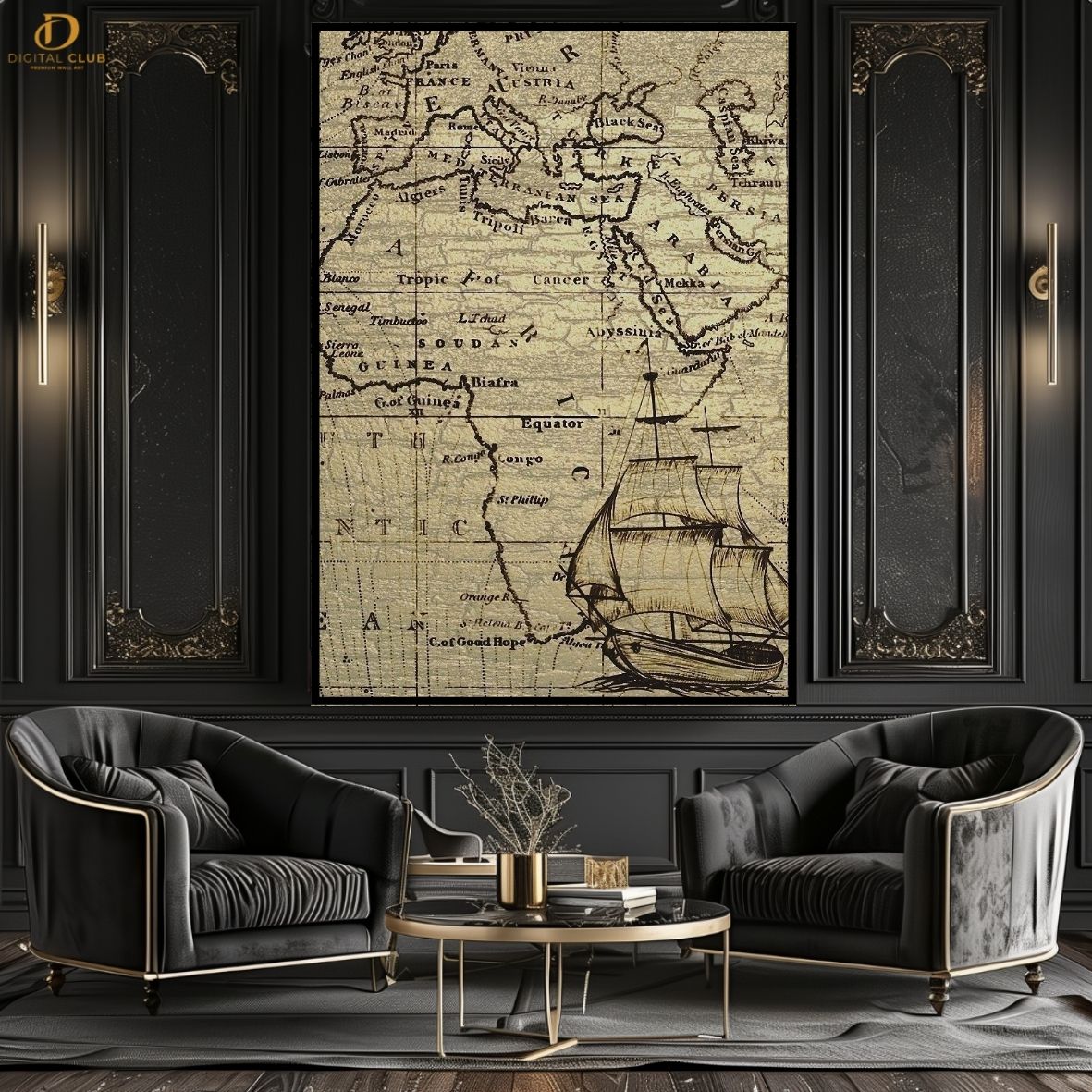 Pirate Map 2- Premium Wall Art - Art Digital Club