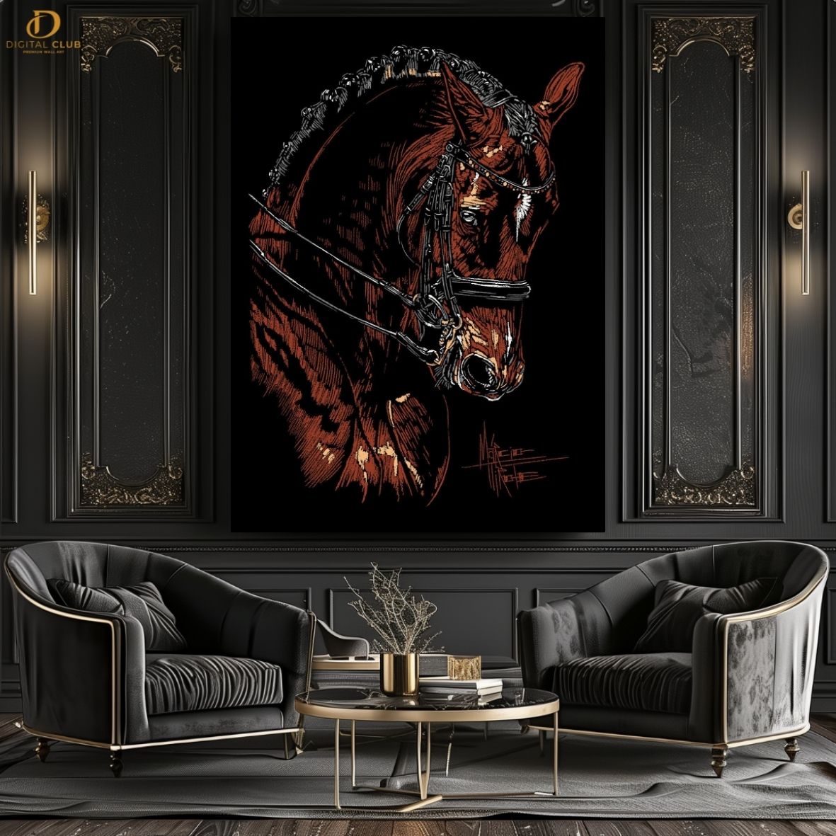Horse Artwork 2- Animal-Premium Wall Art