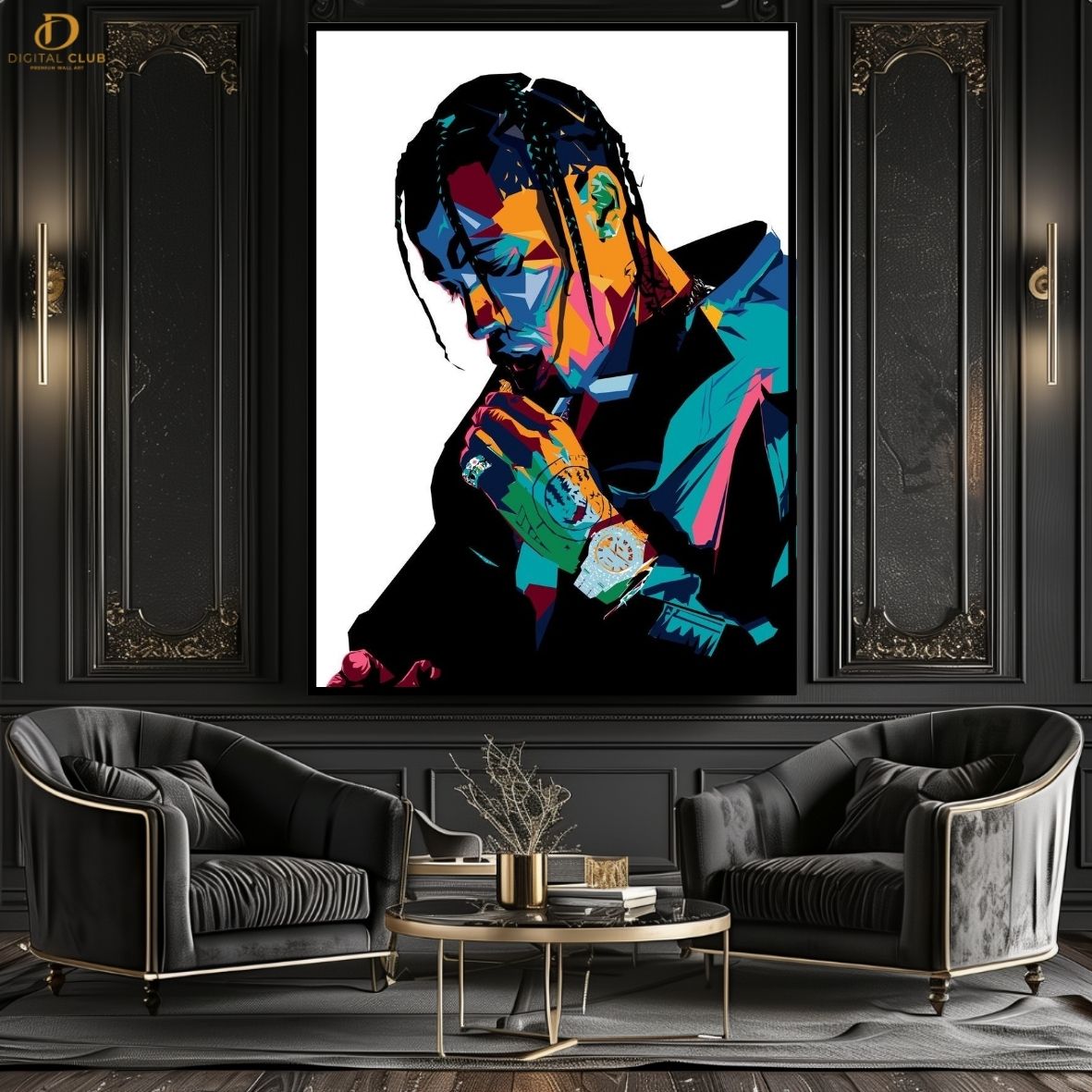 Travis Scott "Vector Art" -Music Artist- Premium Wall Art