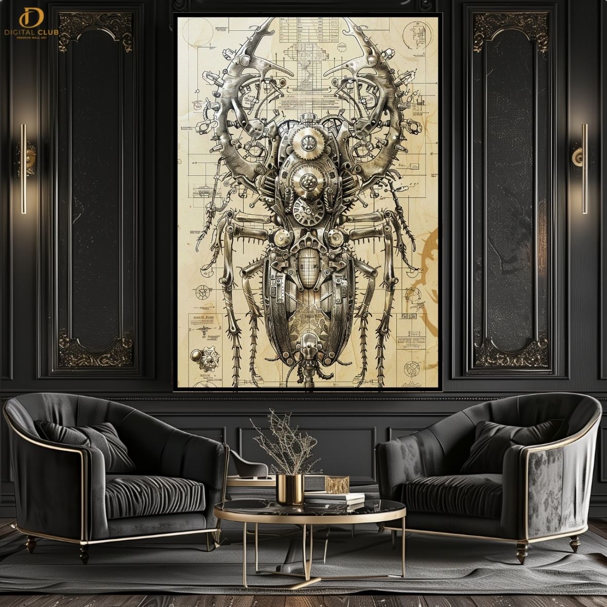 Spider Sketch - Office- Premium Wall Art