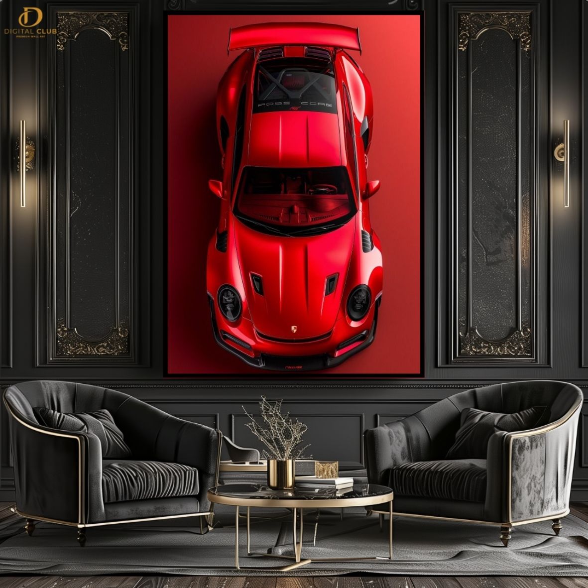 Red Porsche - Cars - Premium Wall Art