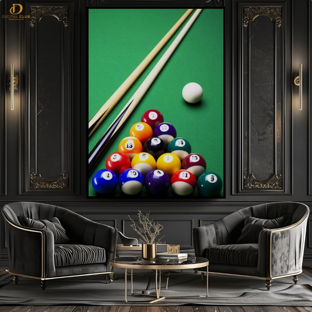 Snooker Billiards- Artwork -Premium Wall Art