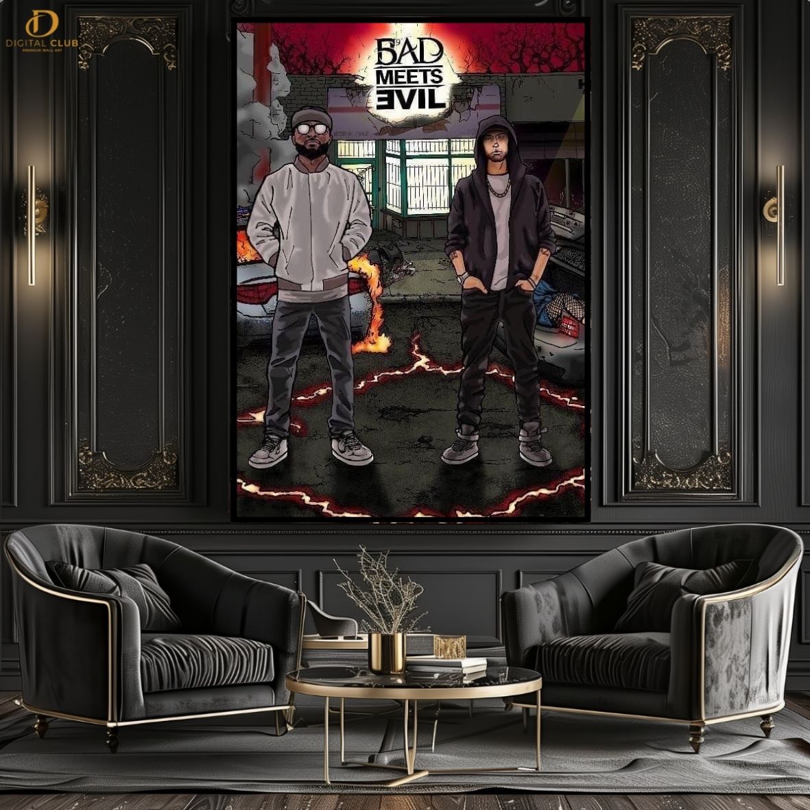 Eminem " Bad Meets Evil" - Music Artist- Premium Wall Art