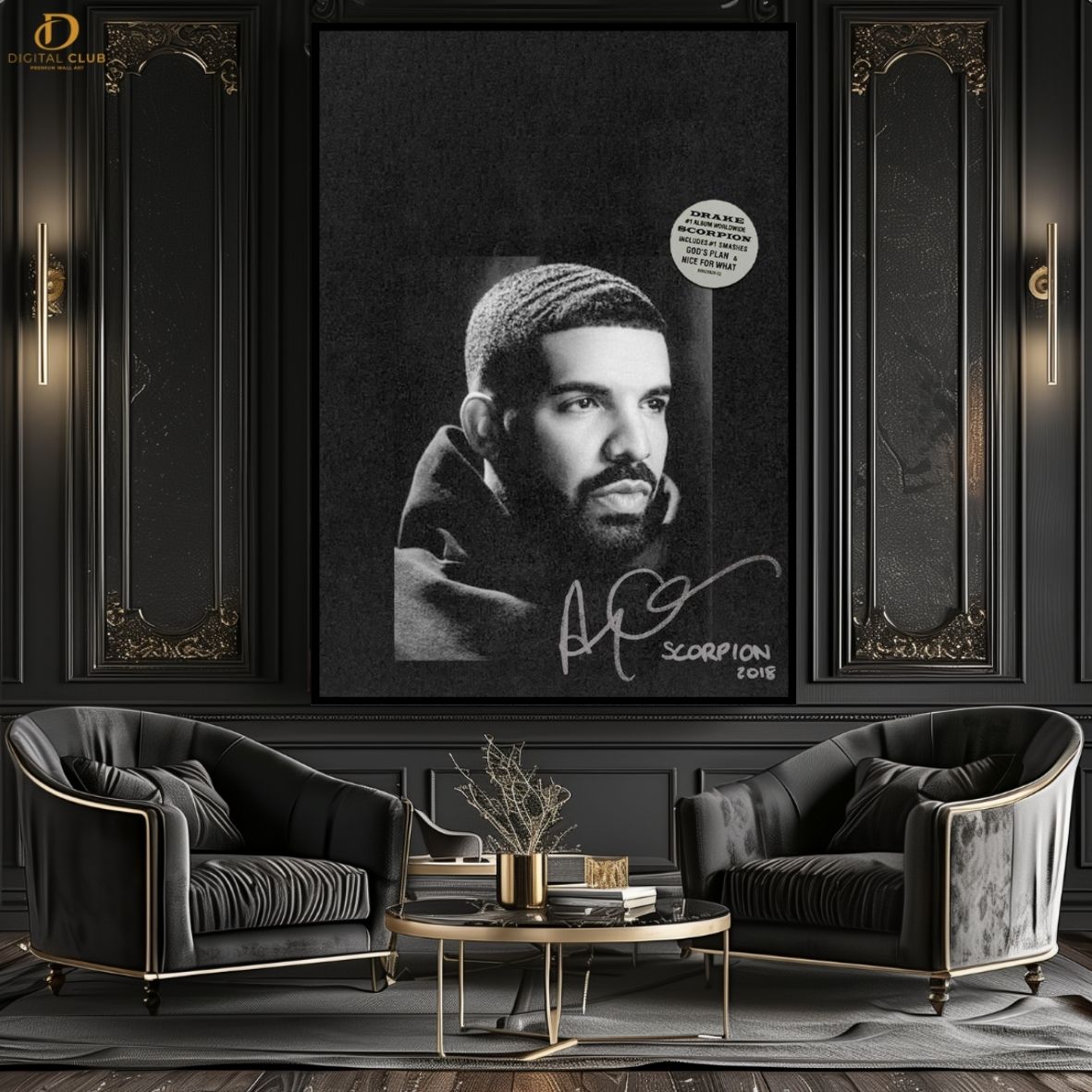 Drake Graham- Scorpion Album - Music Artist - Premium Wall Art