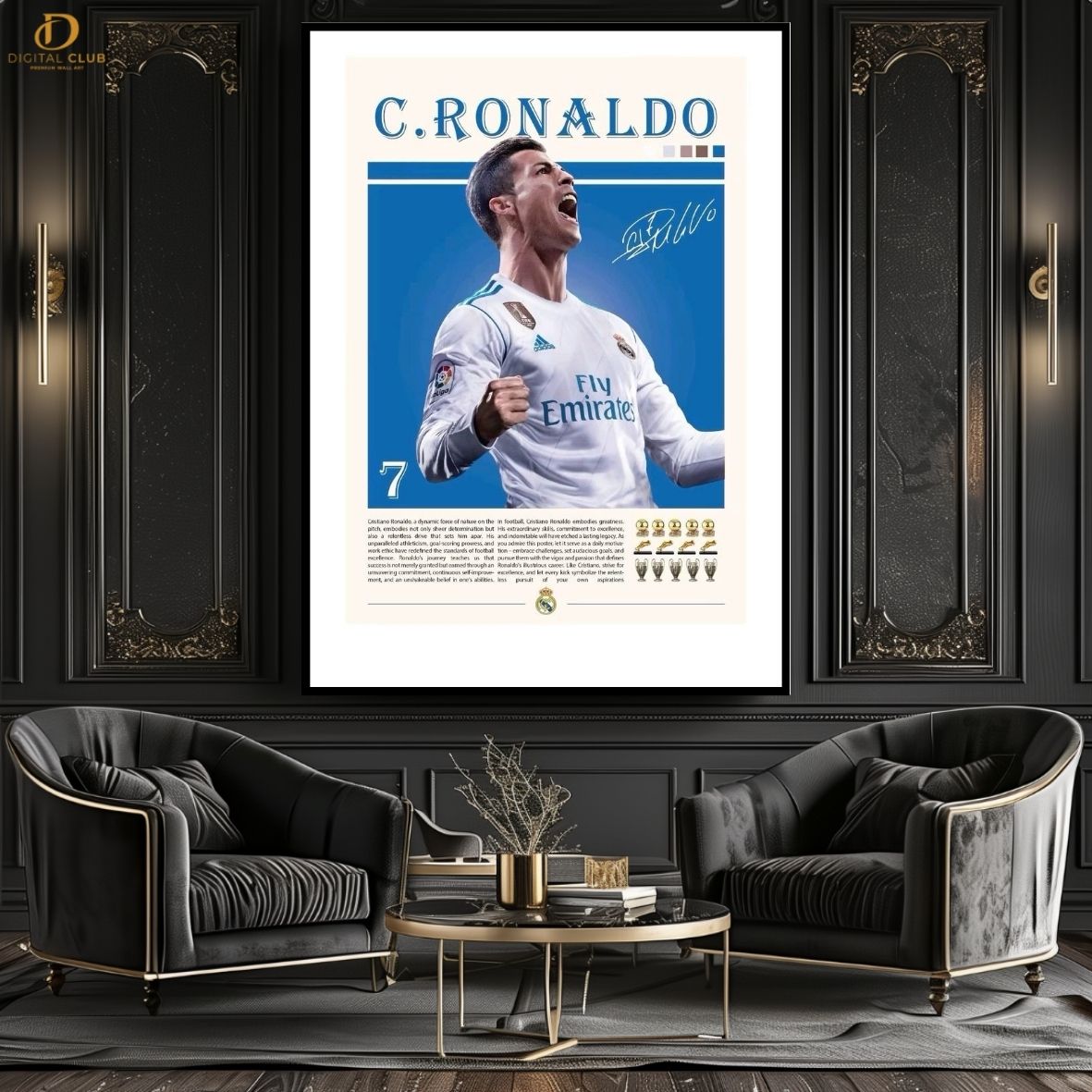 Ronaldo Signed Artwork 2- Football -Premium Wall Art