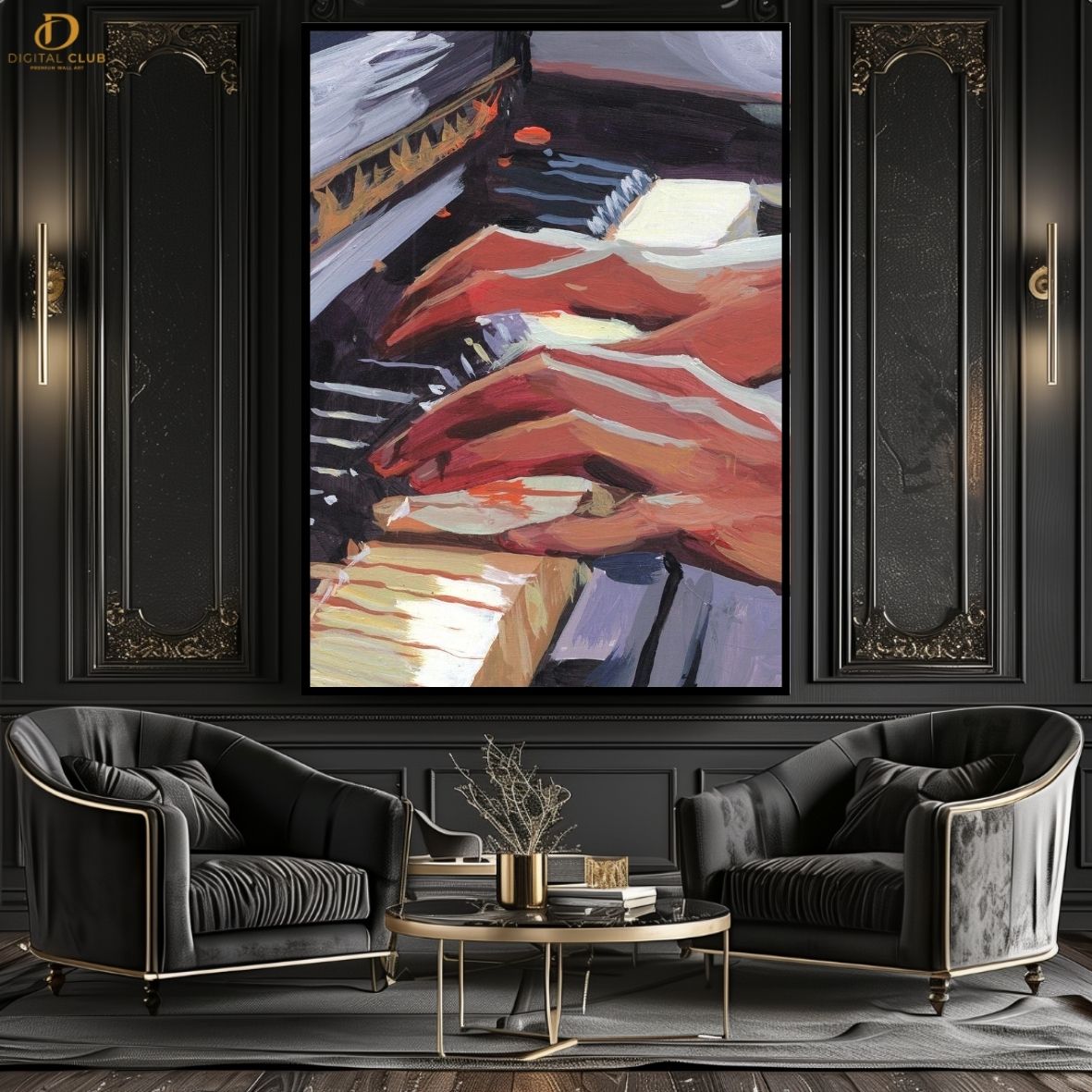 Hands Playing Paino - Aesthetic- Premium Wall Art