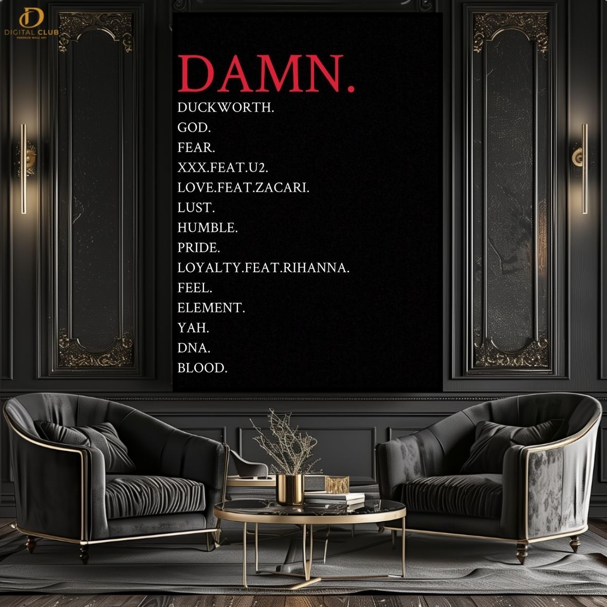 DAMN ALBUM- Music Artist - Premium Wall Art