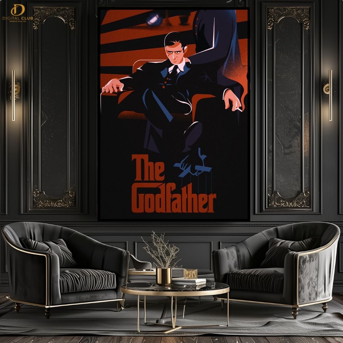 The God Father Cartoon - Movie- Premium Wall Art