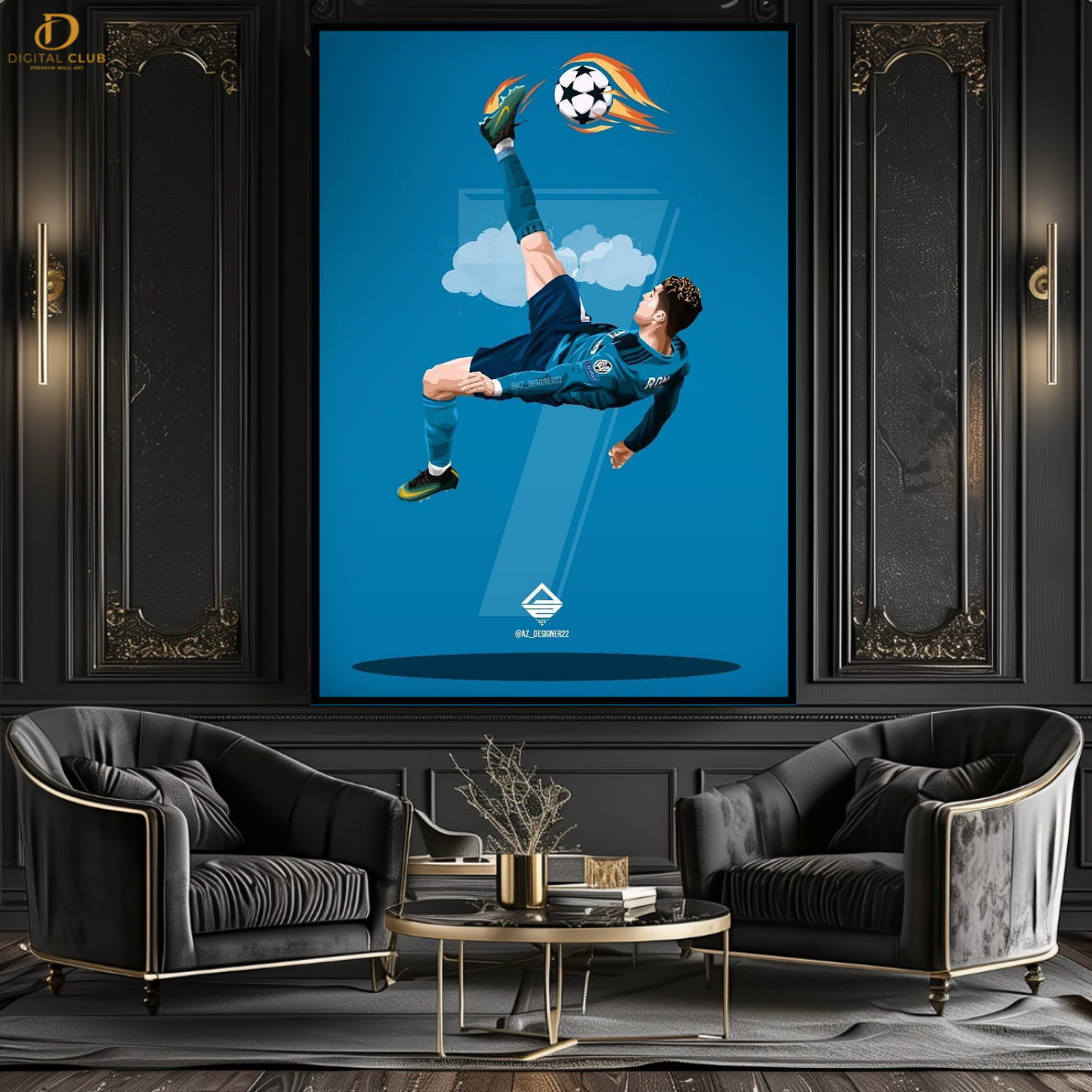 Ronaldo Bicycle Kick -Football- Premium Wall Art - Art Digital Club