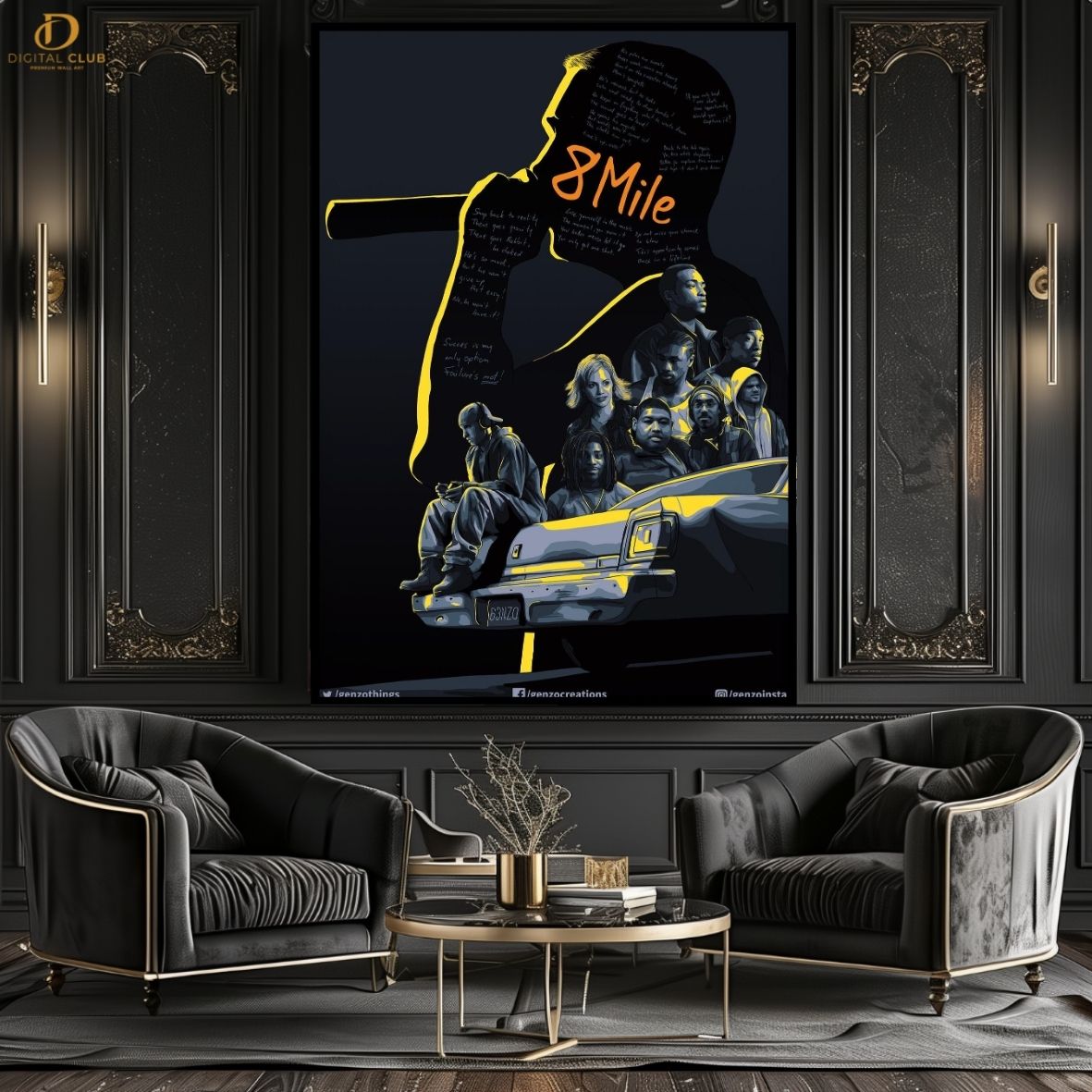 Eminem 8 Miles - Music Artist- Premium Wall Art