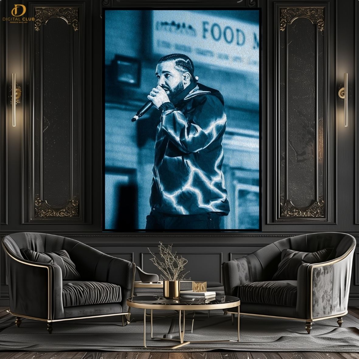 Drake Graham Singing - Music- Premium Wall Art