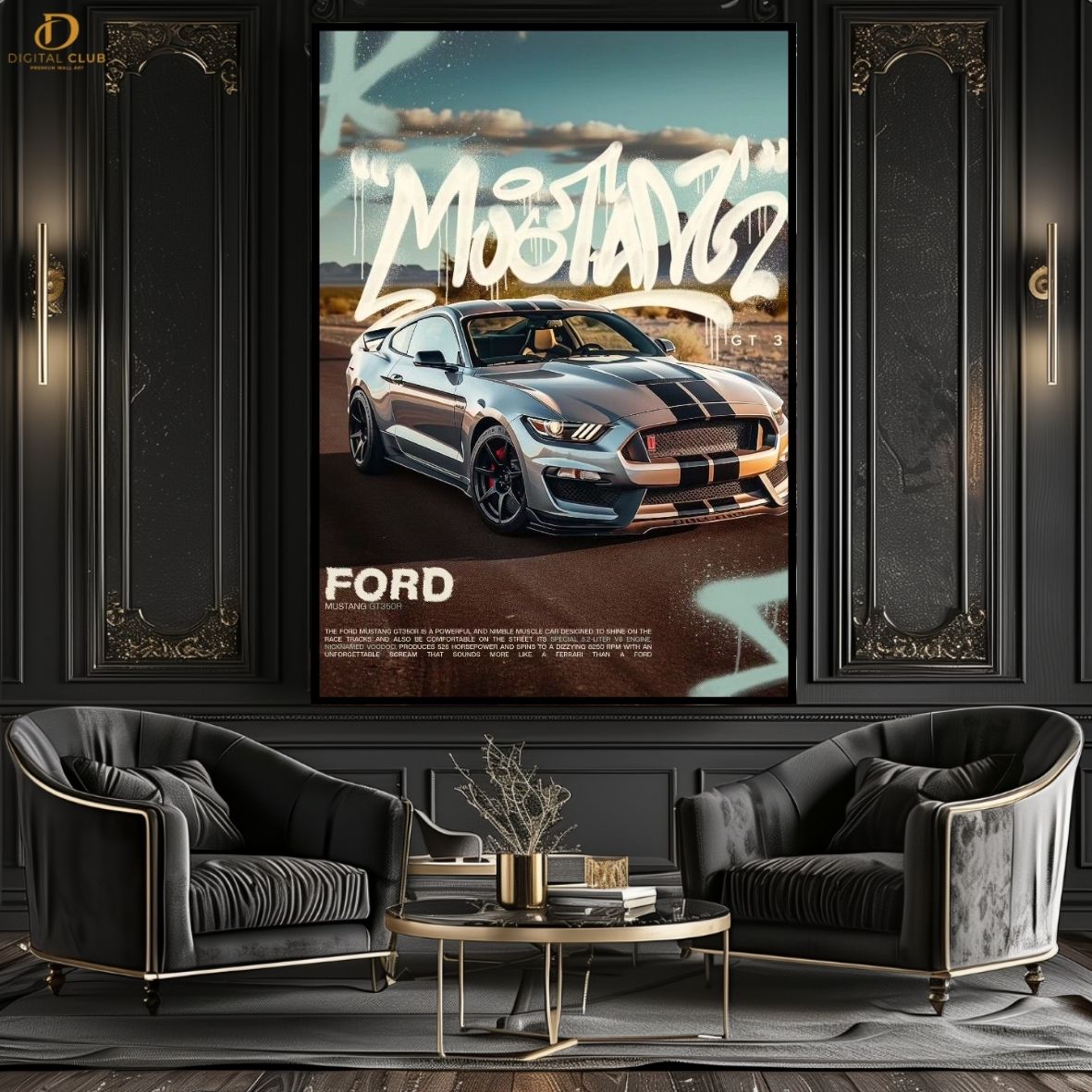 Ford Mustang GT350R -Car- Premium Wall Art - Art Digital Club