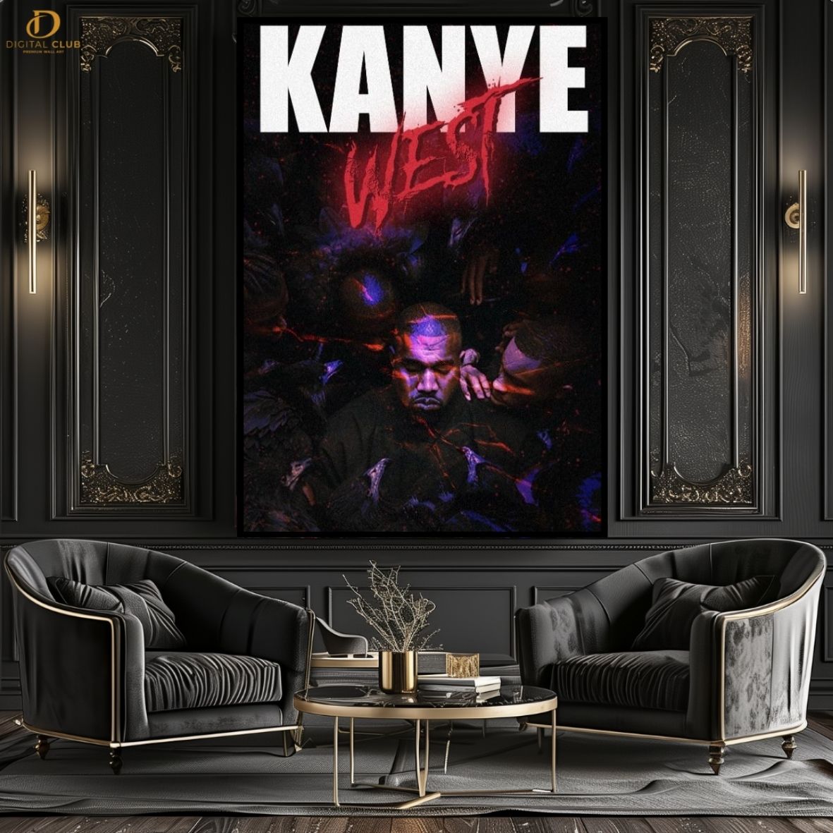 Kanye West 2- Music Artist- Premium Wall Art