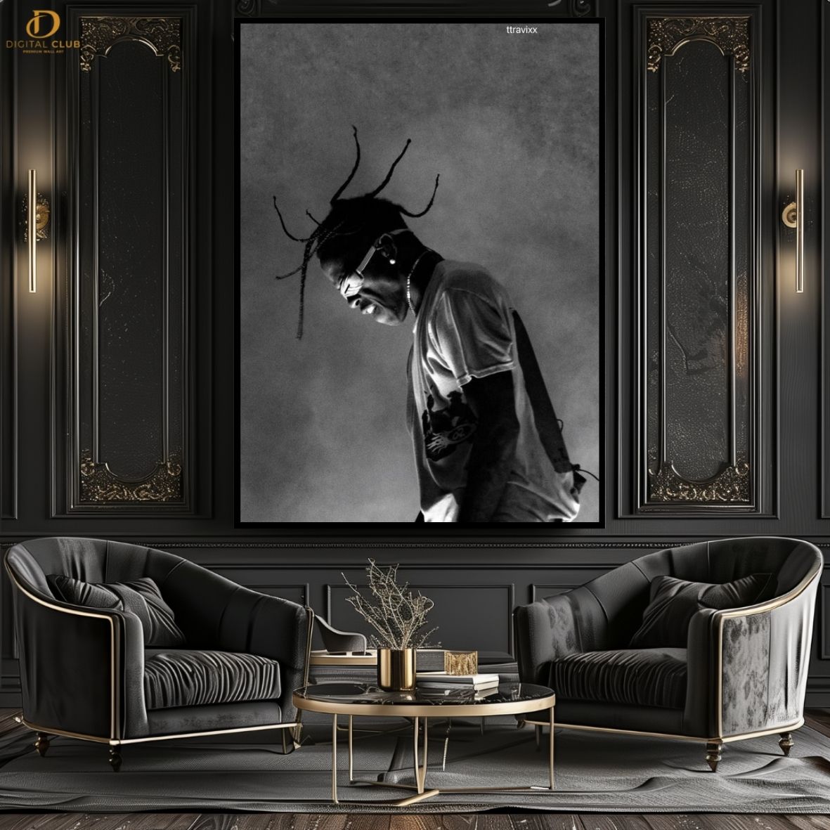 Travis Scott 16 -Music Artist- Premium Wall Art