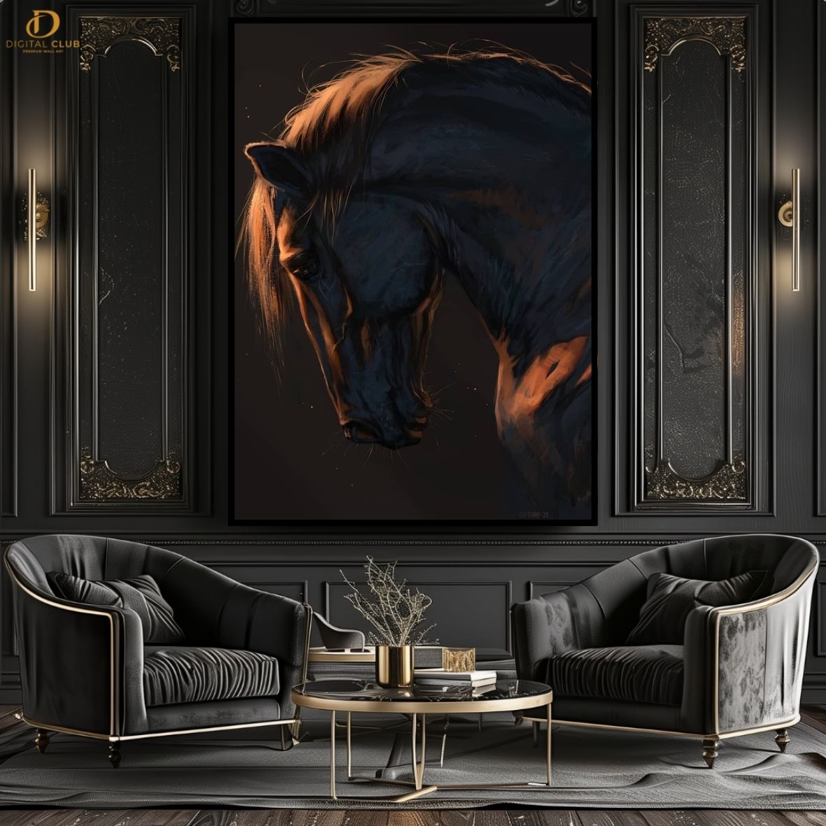 Horse Artwork 21- Animal-Premium Wall Art