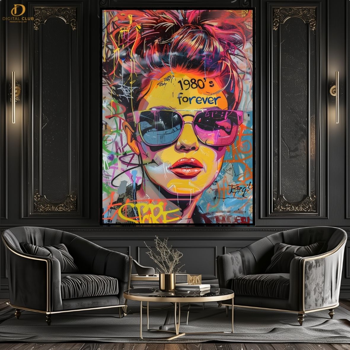 1980 Girl - Pop Art - Premium Wall Art