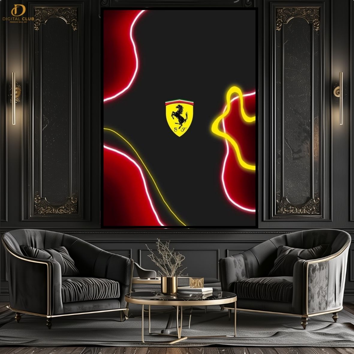Ferrari Logo 2-Cars- Premium Wall Art - Art Digital Club