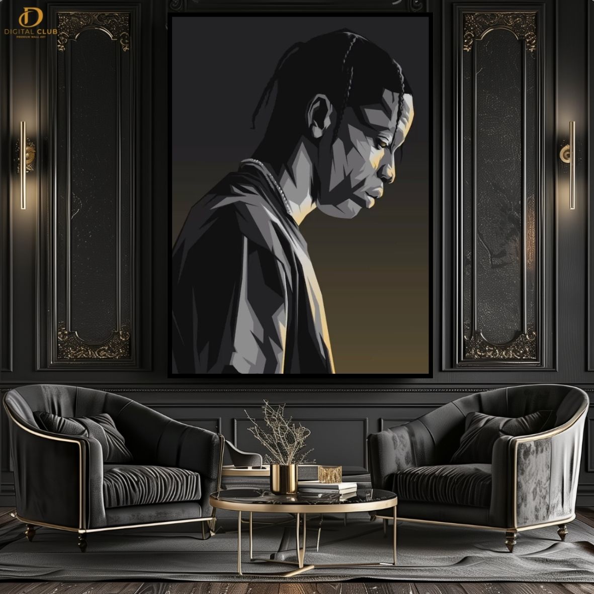 Travis Scott 3 "Vector" -Music Artist- Premium Wall Art