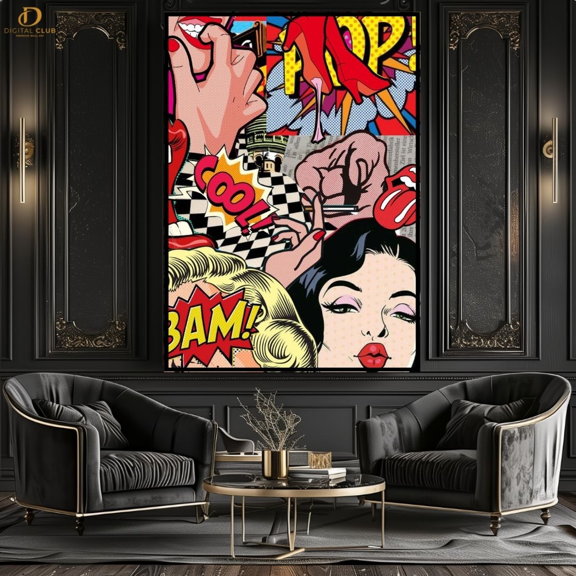 Graphic Girl - Pop Art - Premium Wall Art