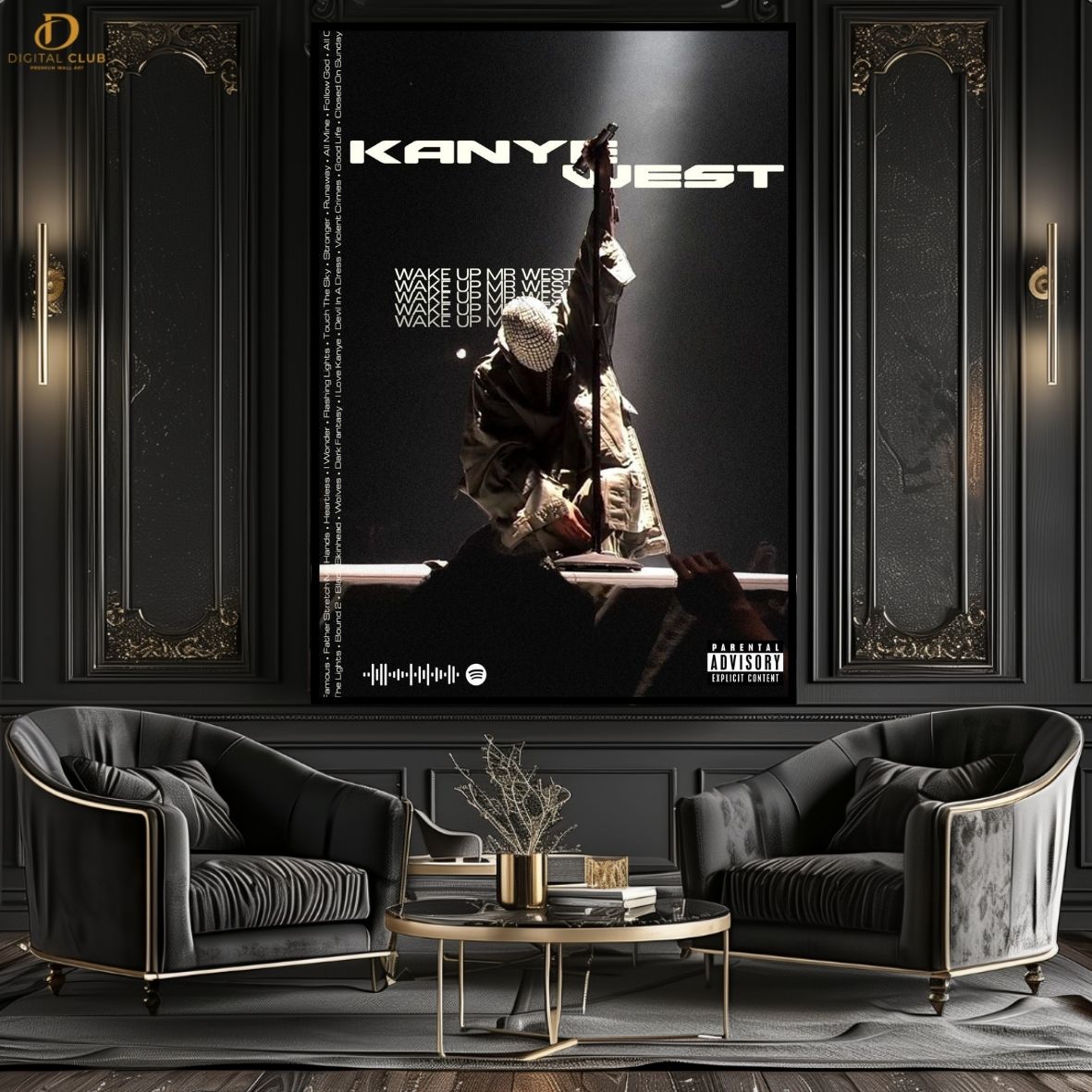 Kanye West Graphic - Music Artist - Premium Wall Art