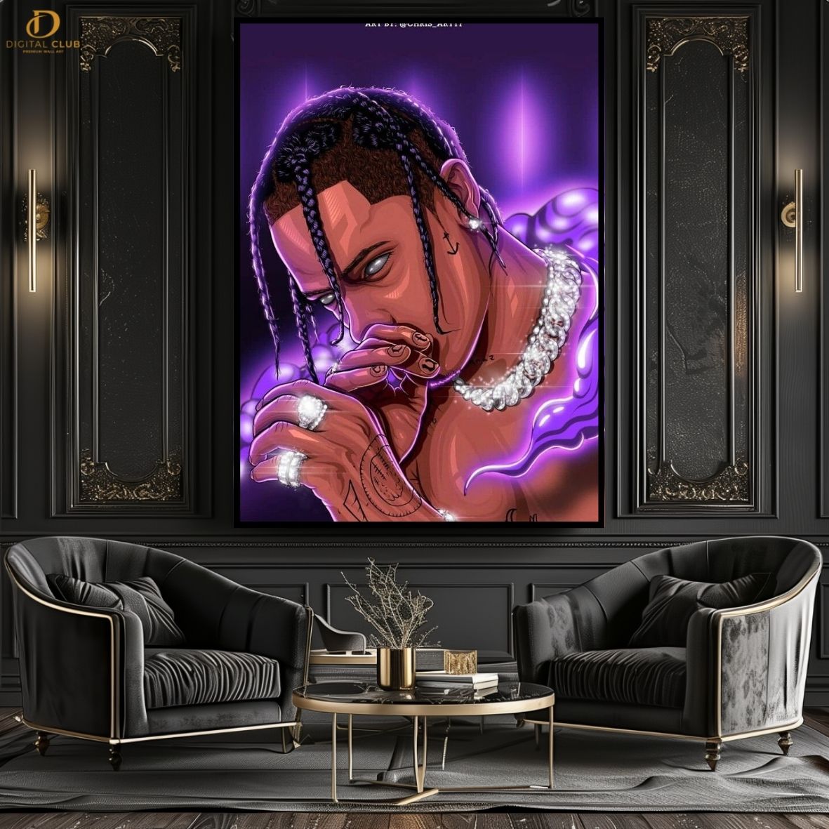 Travis Scott 10 -Music Artist- Premium Wall Art