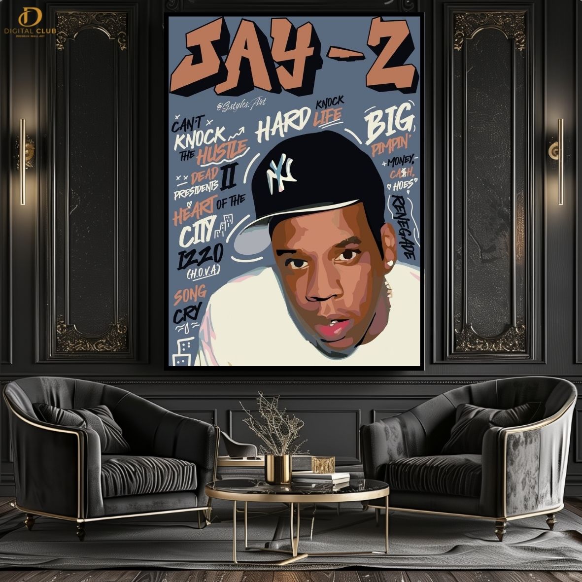 Jay-Z Artwork - Music Artist - Premium Wall Art
