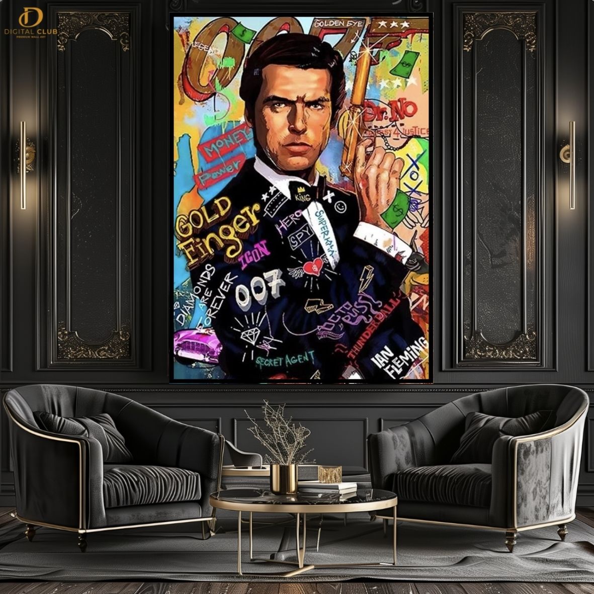 James Bond 007- Pop Art - Premium Wall Art