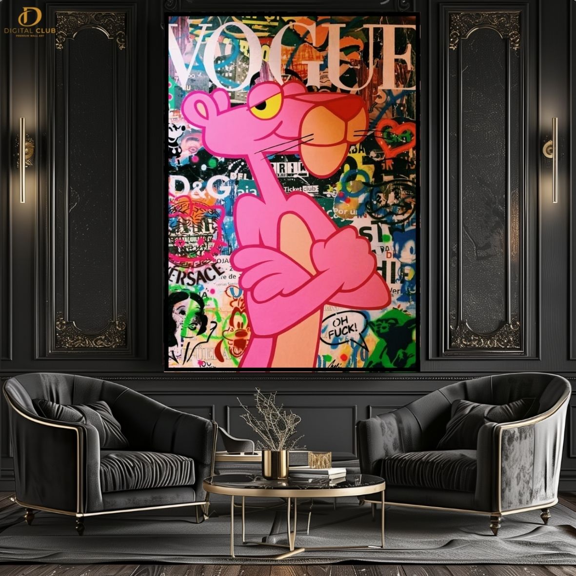 Pink Panther Vogue- Pop Art - Premium Wall Art
