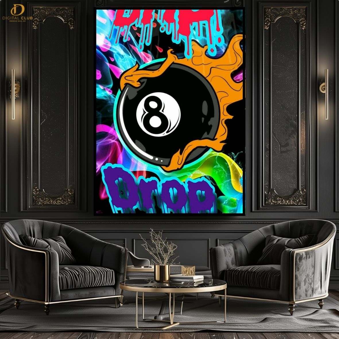 8 Ball Artwork- Snooker -Premium Wall Art