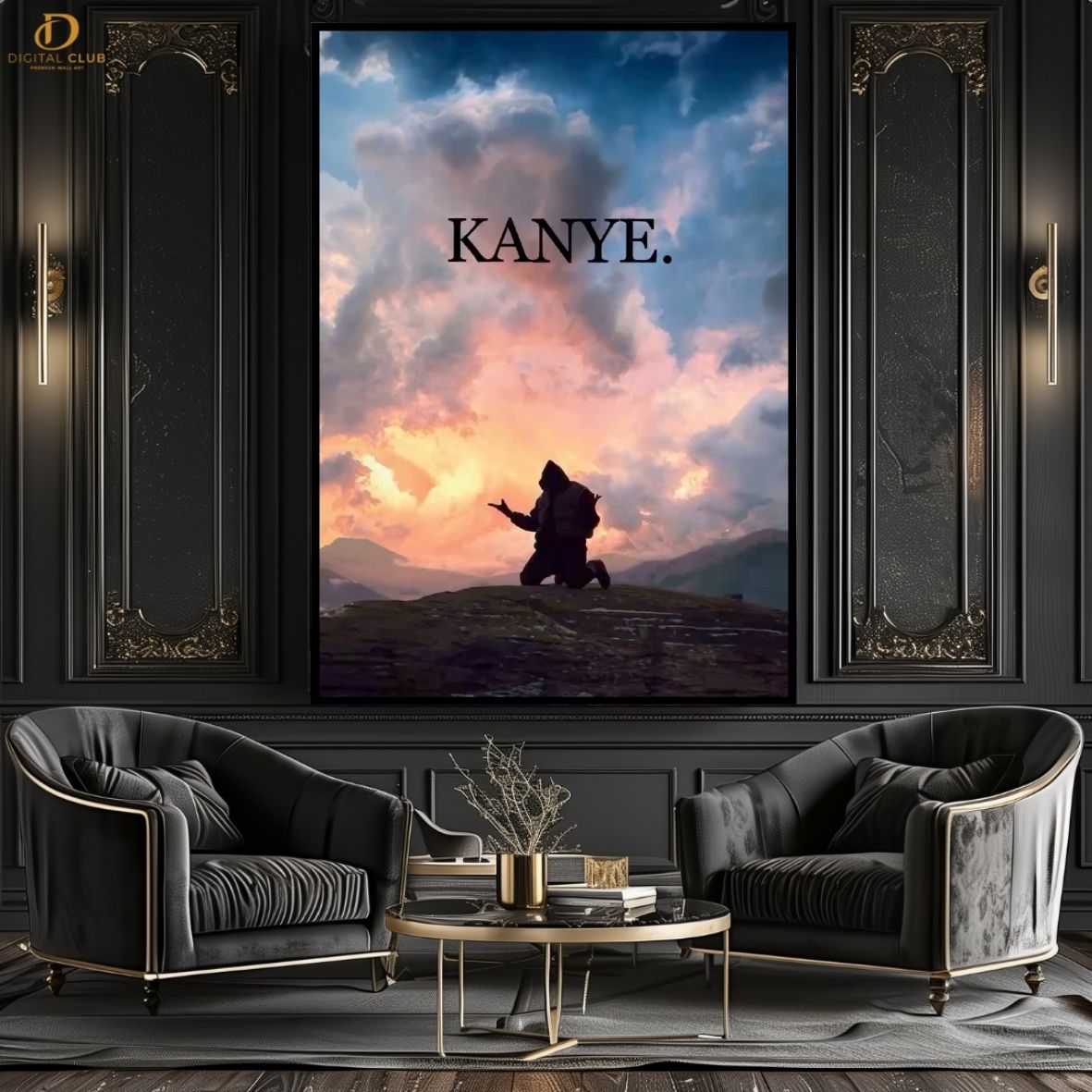 Kanye West 3- Music Artist- Premium Wall Art