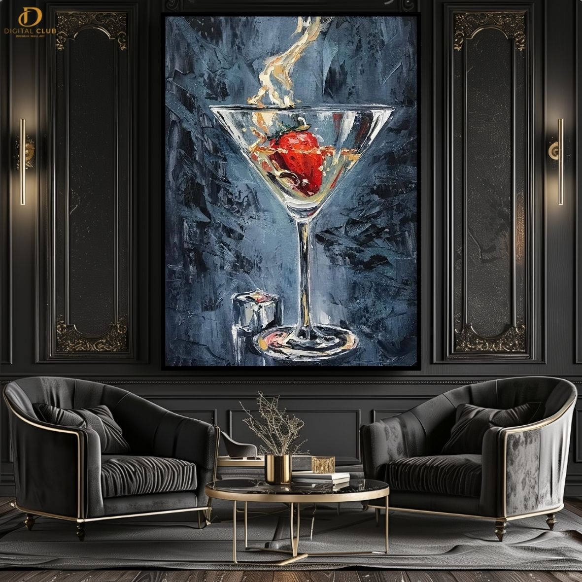 Martini Glass Artwork - Aesthetic- Premium Wall Art