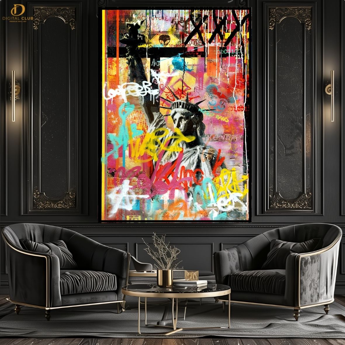 Tableau Liberty - Pop Art - Premium Wall Art