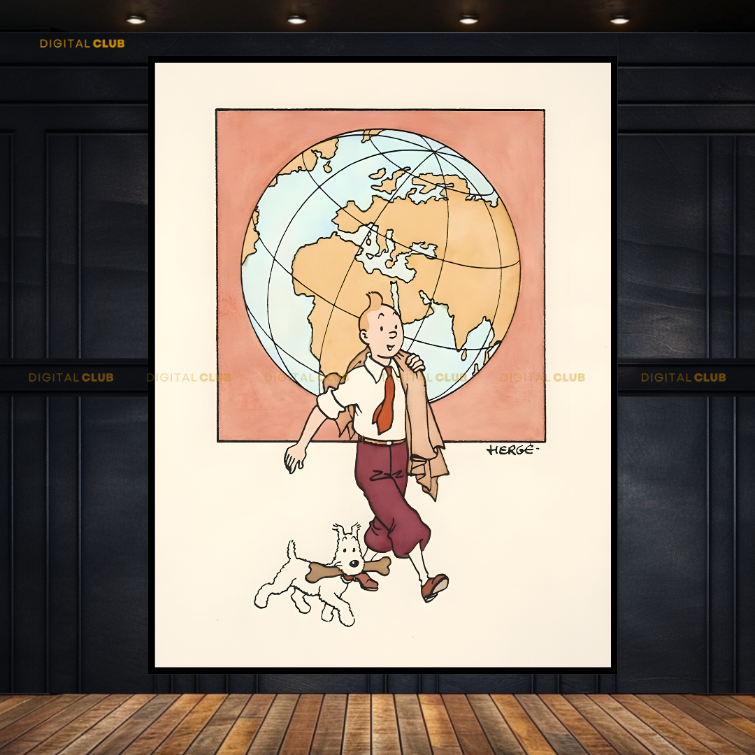 Tin Tin - Cartoon Character 2 - Premium Wall Art